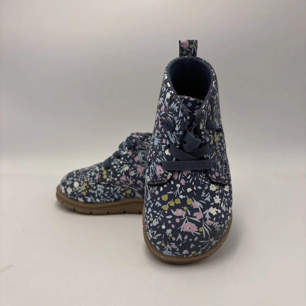 Carter's Baby Toddler Walking Shoes Girls Size 4 Just One‎ You Boots Floral Blue